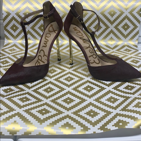 Women’s deep plum Sam Edelman heels - Picture 6 of 13